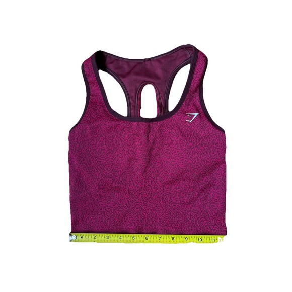 GymShark Adapt Animal Seamless Crop Tank Reef Cherry Brown Leopard Print Fits XS - Picture 7 of 7
